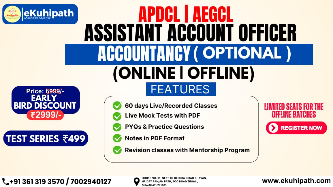 APDCL/AEGCL  - AAO 2024 Accountancy Optional Course